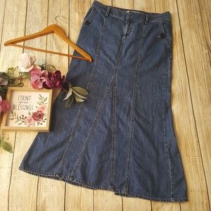 Tommy Hilfiger Denim Jean Skirt Long Modest Size 8